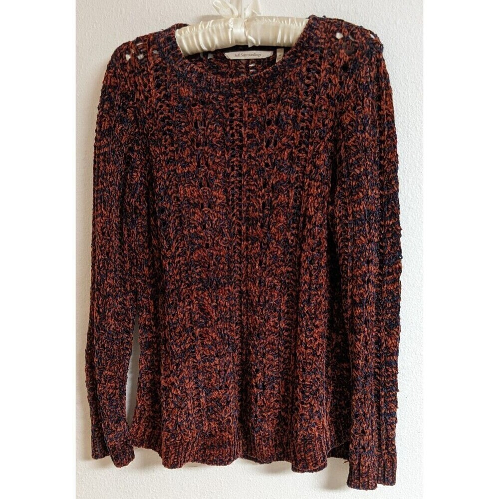 Women's Soft Surroundings Super Soft Open Knit Long Sleeve Comfy Cozy Sweater M